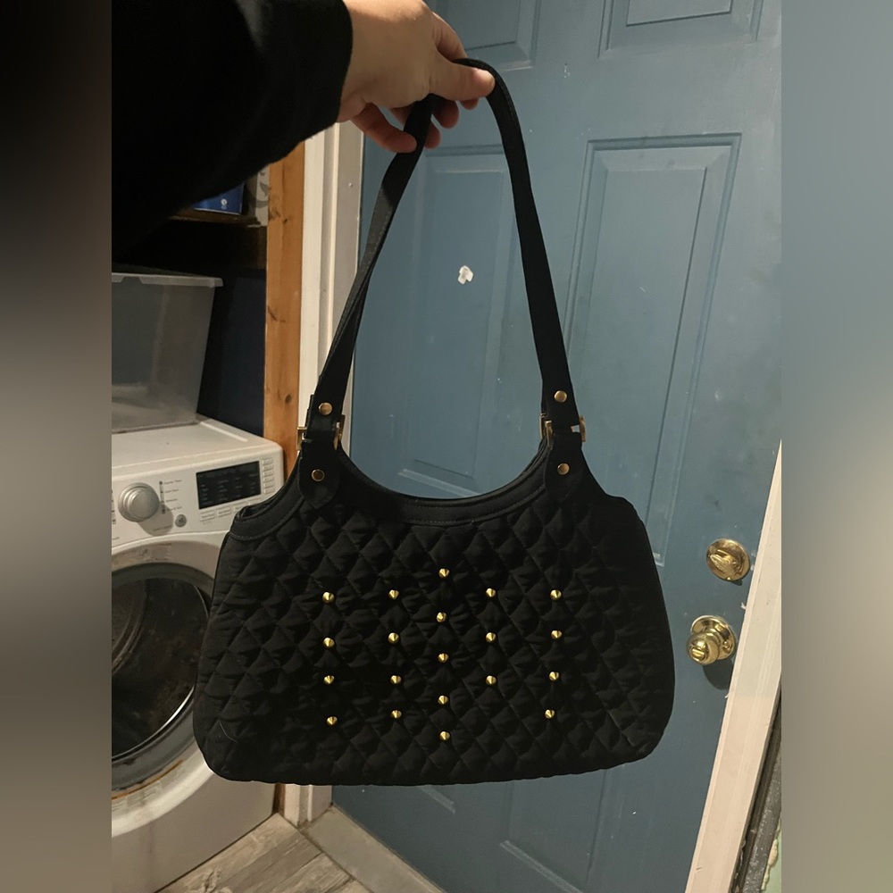 Vera Bradley Elegant Black Quilted Hobo Bag